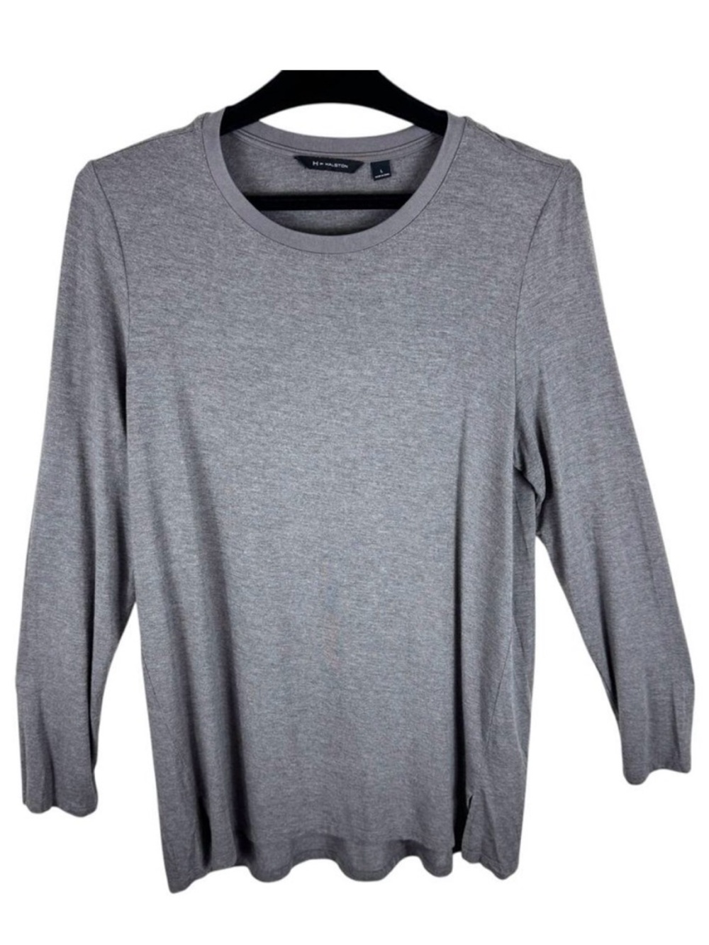H By Halston Tan Heather Long Sleeve Stretchy Lightweight Modal Pullover Size L